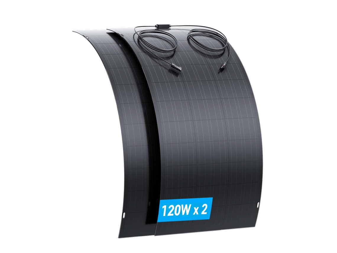 Painel Solar Portátil Lionshee 120w X 2 (2x120w Ou 2x240w) - Flexível - Ideal Para Baterias De Carro Barco Casa E Veículos Recreativos
