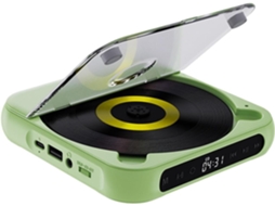 Leitor De Cd Leve E Potente Com Bateria Recarregável Para Audiolivros Aprendizado Idiomas Portátil Estudantes, Verde