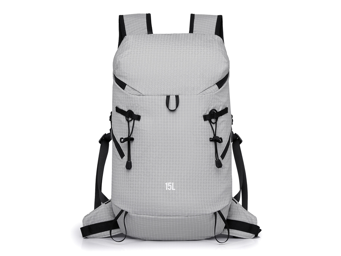 Mochila de caminhada Ao Ar Livre (cinza), resistente à água, leve e portátil.