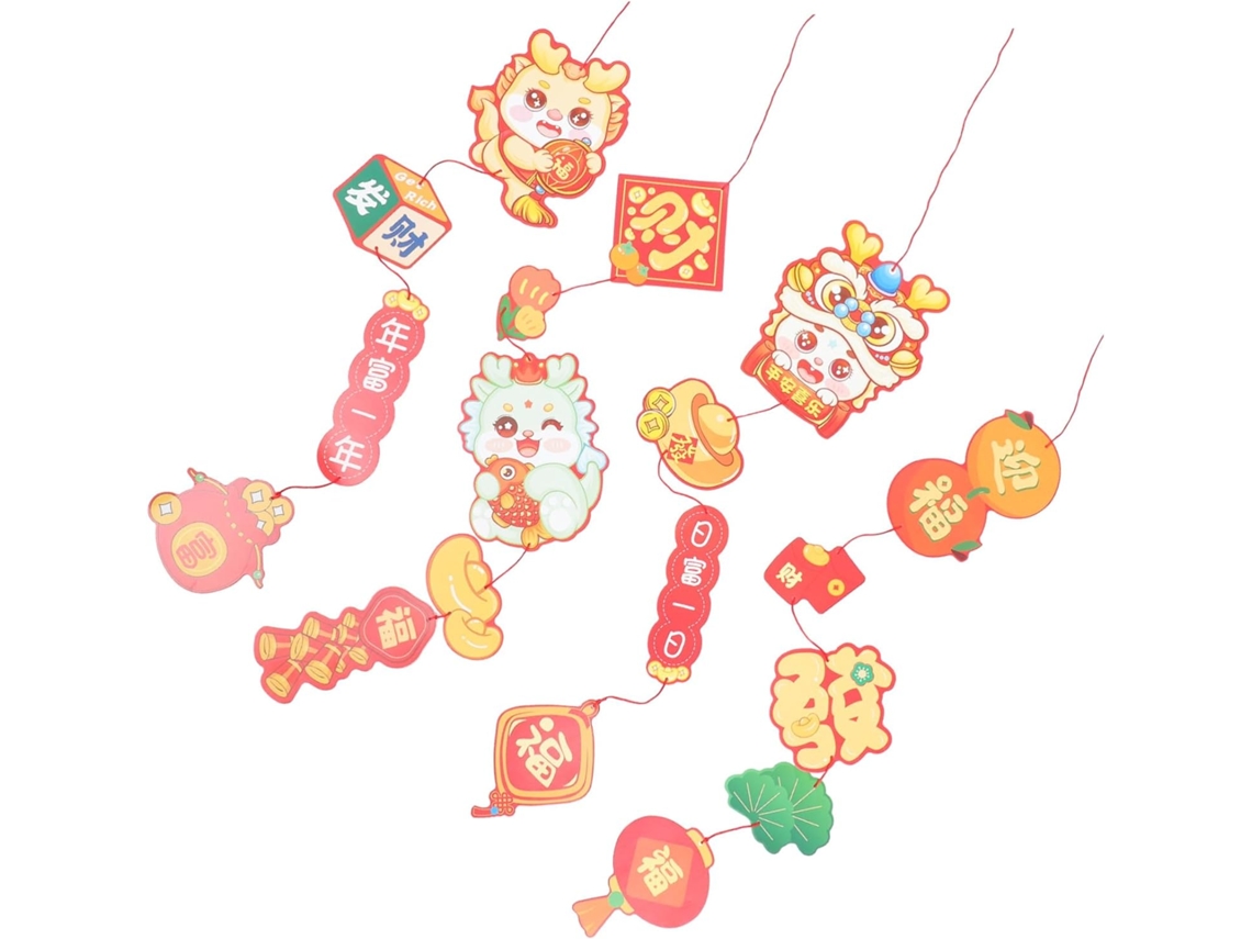 Suspensão De Decoração De 4 Peças De Papel Dupla Face Para Nouvel E Chinois Lot De Pendentifs Thématiques