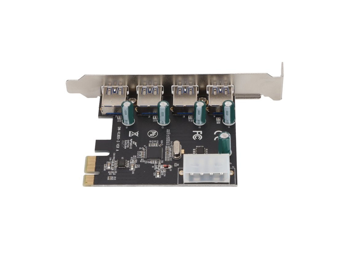 Placa De Expansão Pcie Para Usb3.0 4 Portas Adaptador De Alta Velocidade Pci Express X1