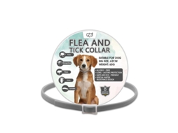 Coleira Ajustável, Impermeável, Durável e Repelente de Pulgas e Carraças para Cães Proteção de Longa Duração Cinzento DAWNPAVILL