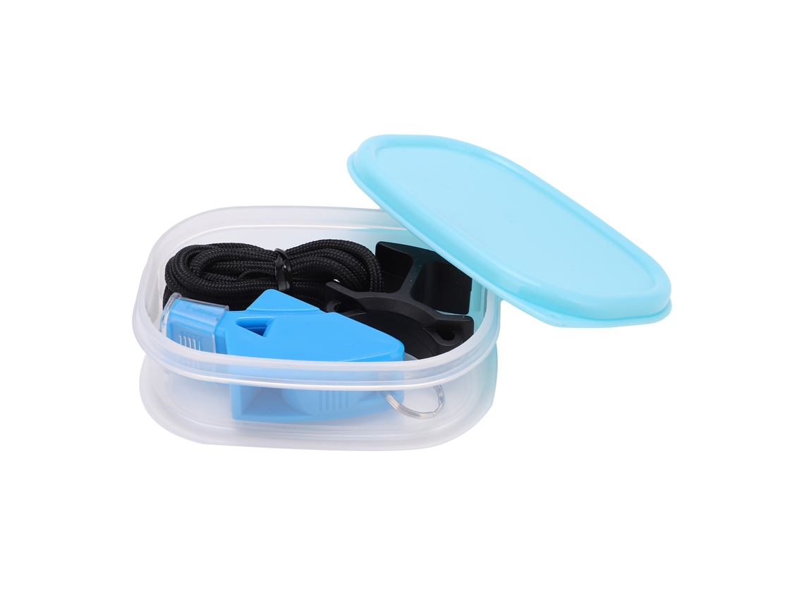 Apito De Plástico Com Som Claro Para Basquete Futebol Outdoor Com Cordão E Clip Azul Claro