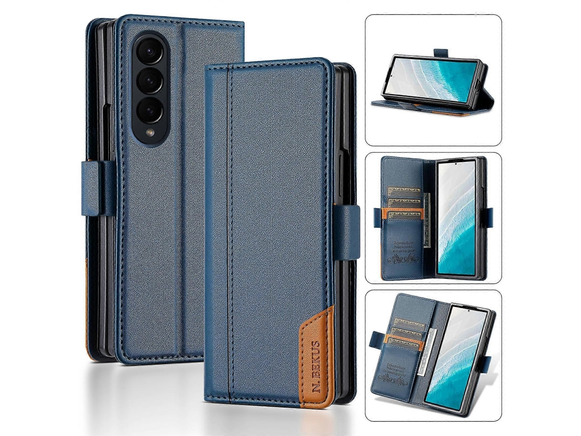 Capa De Couro Com Costura Magnética E Proteção Rfid N.bekus P3 Para Samsung Galaxy Z Fold4
