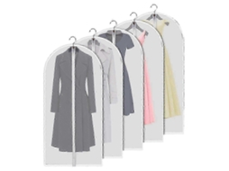 Conjunto de 5 Capas Transparentes para Roupas, 60x120cm, Tecido Respirável BRILVIBERA