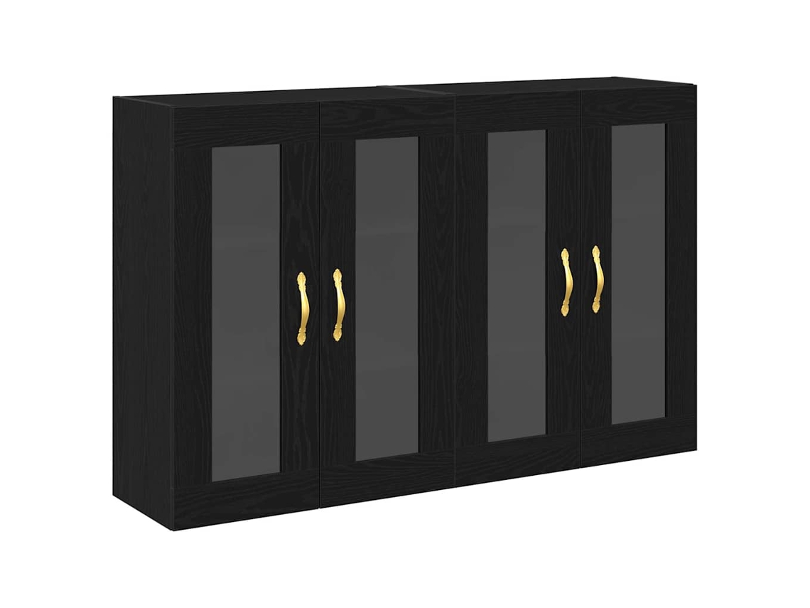 Armários de parede Carvalho Preto, 2 peças, 69,5 x 34 x 90 cm, EXCLUSIVO DA MAISON