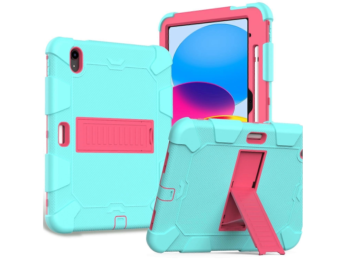 Capa protetora de silicone à prova de choque com design de robô bicolor para iPad 10ª geração (10,9 polegadas, 2022) e iPad 2025/2022 (WeBake)