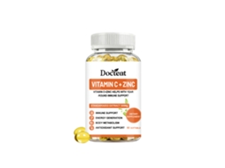 Cápsulas Diárias de Vitamina C e Zinco Docteat para Proteção em Escritório e Exercícios