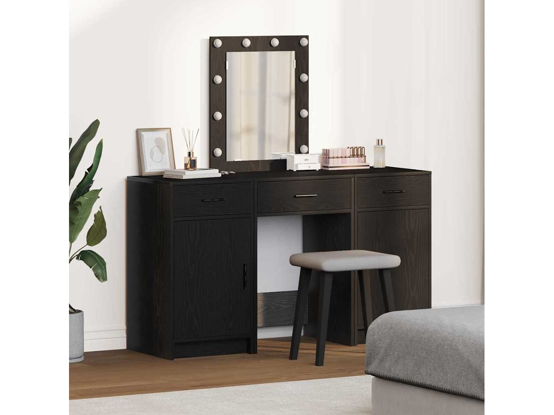 Vidaxl Mesa De Vestir Preto 50 X 41 X 135 Cm Derivados De Madeira