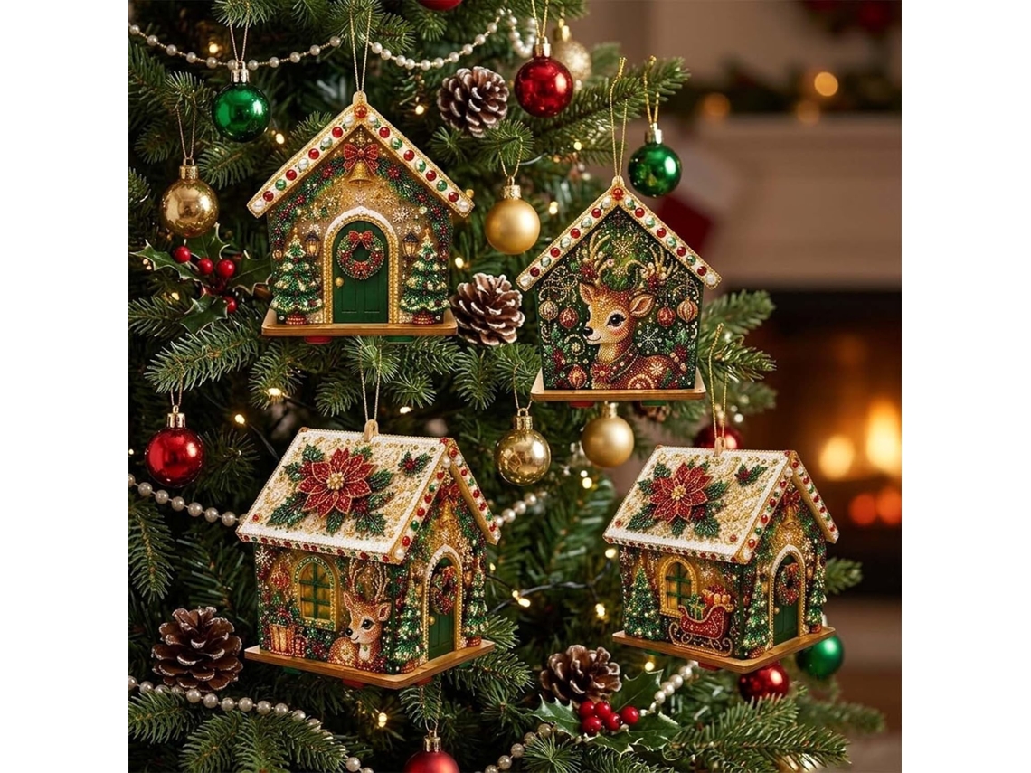 1 Peça De Kit De Pintura Com Diamantes Natal, 3d, Com Pérolas