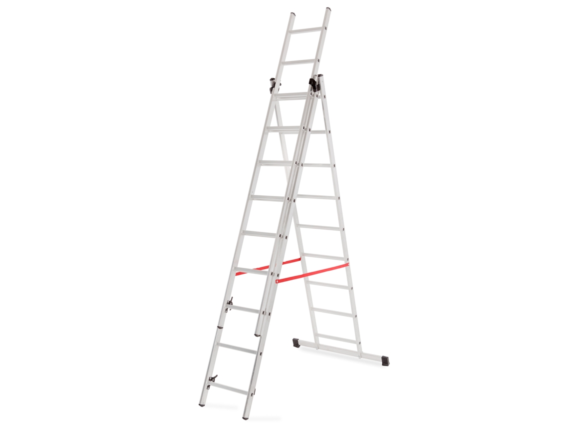 Escada de alumínio básica 3x9 degraus 150kg Awtools
