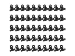 Conjunto de 50 Clipes Metálicos Articulados com Mola Reforçada, Clipes Bulldog Pretos de 22mm, Clipes Pequenos de Metal para Arquivos BRILVIBERA