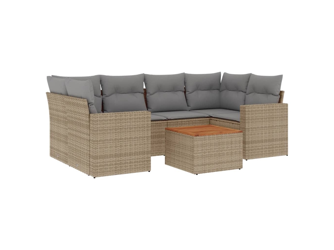 Garden Sofa Set, Garden Sofa Sets Vidaxl Bege Rattan / Vime (n/a)