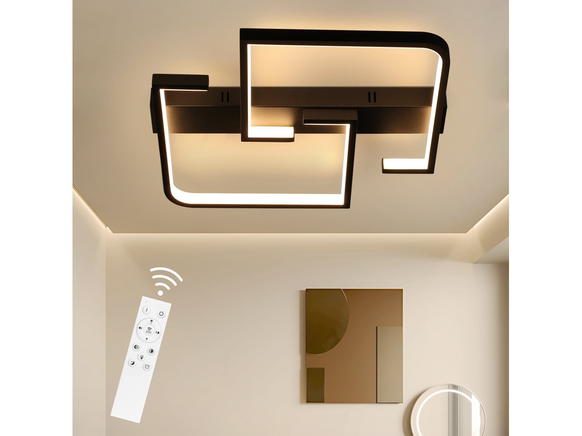 ZMH Luminária de teto LED moderna com controle remoto e dimerizável - 46 W - Iluminação de interiores de designer