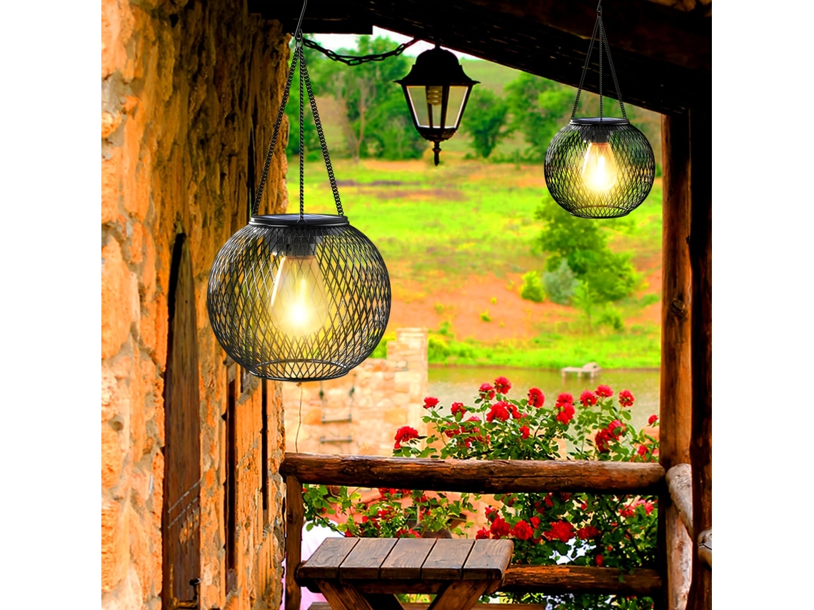Lanterna Solar Metal e Vidro AQUAFORGE, jardim, Led