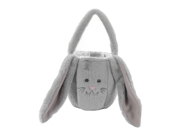 Mali cesta Plush Coelho Páscoa Orelhas Longas Cute para Caça Aos Ovos Infantil Cinza
