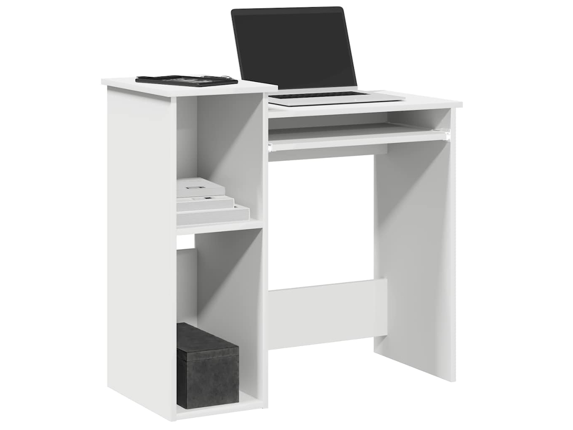 Vidaxl Secretária Com Prateleiras 84x40x78 Cm Contraplacado Branco