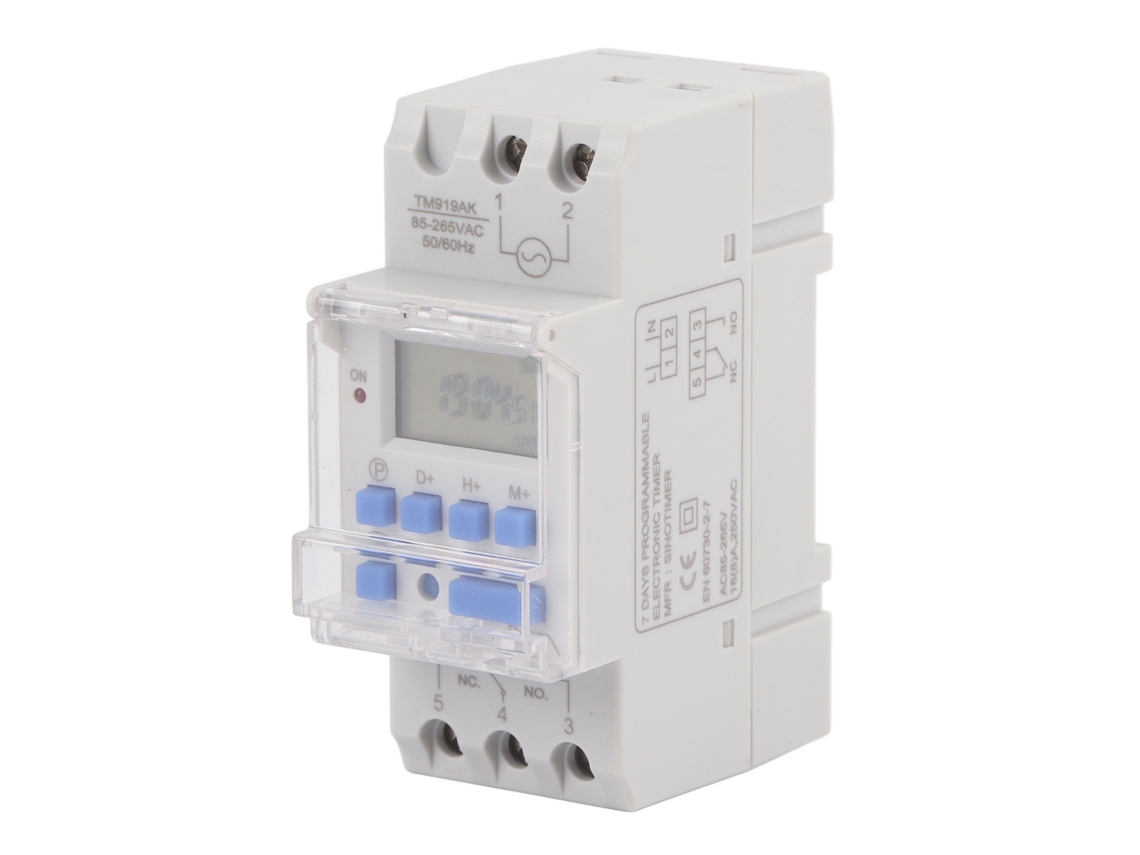 Interruptor Programável Timer Com Lcd 85‑265v Ac 16a Controle Semanal 12/24hrs Relé De Tempo