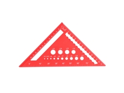 Régua Triangular 7 Polegadas Métrica Rafter Square De Alumínio Com Buraco Para Carpintaria Layout Ferramenta Vermelha