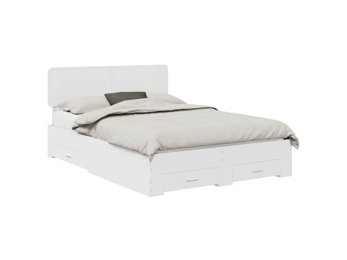 Estrutura da Cama Branco 160x200 cm Madeira Processada MAISON EXCLUSIVE