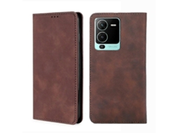 Capa De Couro Flip Horizontal Magnética Com Sensação De Pele Para Vivo V25 Pro 5g
