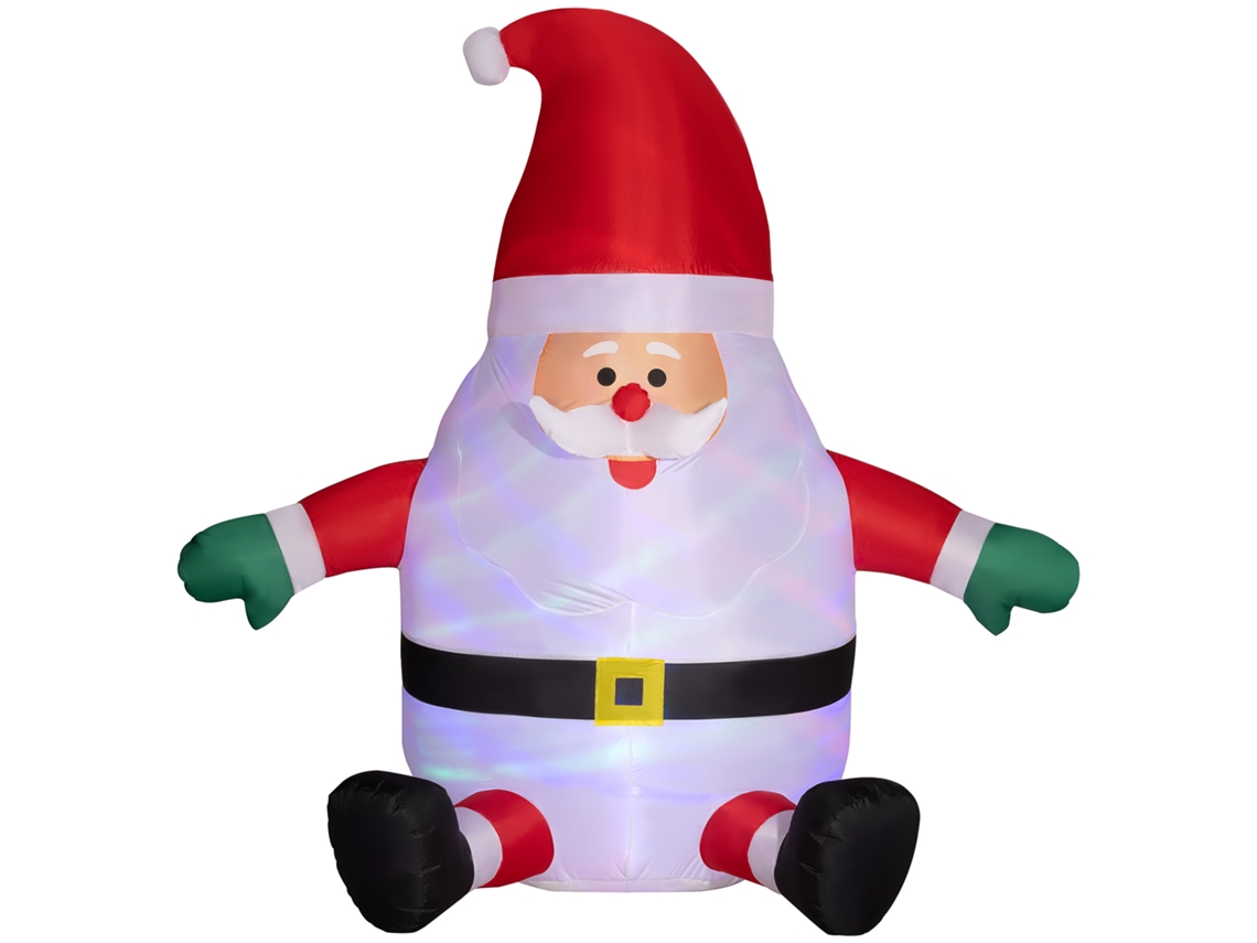 Decoração de Natal inflável, Papai Noel de 1,8 m com bola de luz giratória, decoração de jardim, iluminação LED, luzes de Natal autoinfláveis Ehstmind