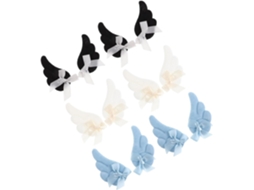 Conjunto de 6 pares de presilhas de cabelo em formato de anjo, com cabo em feltro e metal. Acessórios.