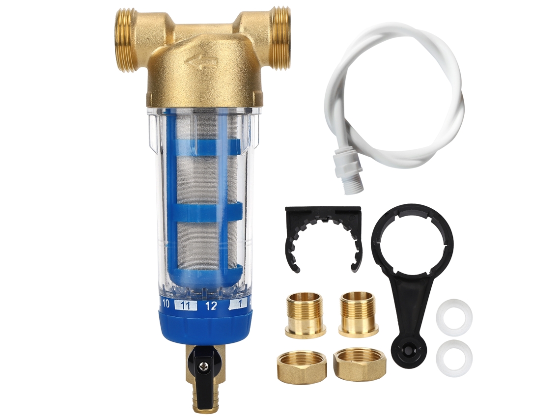 Filtro de água sedimentar reutilizável Spin Down com rosca G1, MNPT G3/4, pré filtro 50μm | S/MARCA