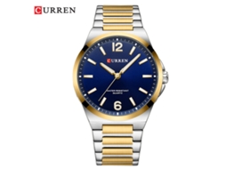 Relógio MDUG de Quartzo, Elegante, À Prova D'água, Pulseira de Aço, Mostrador Azul