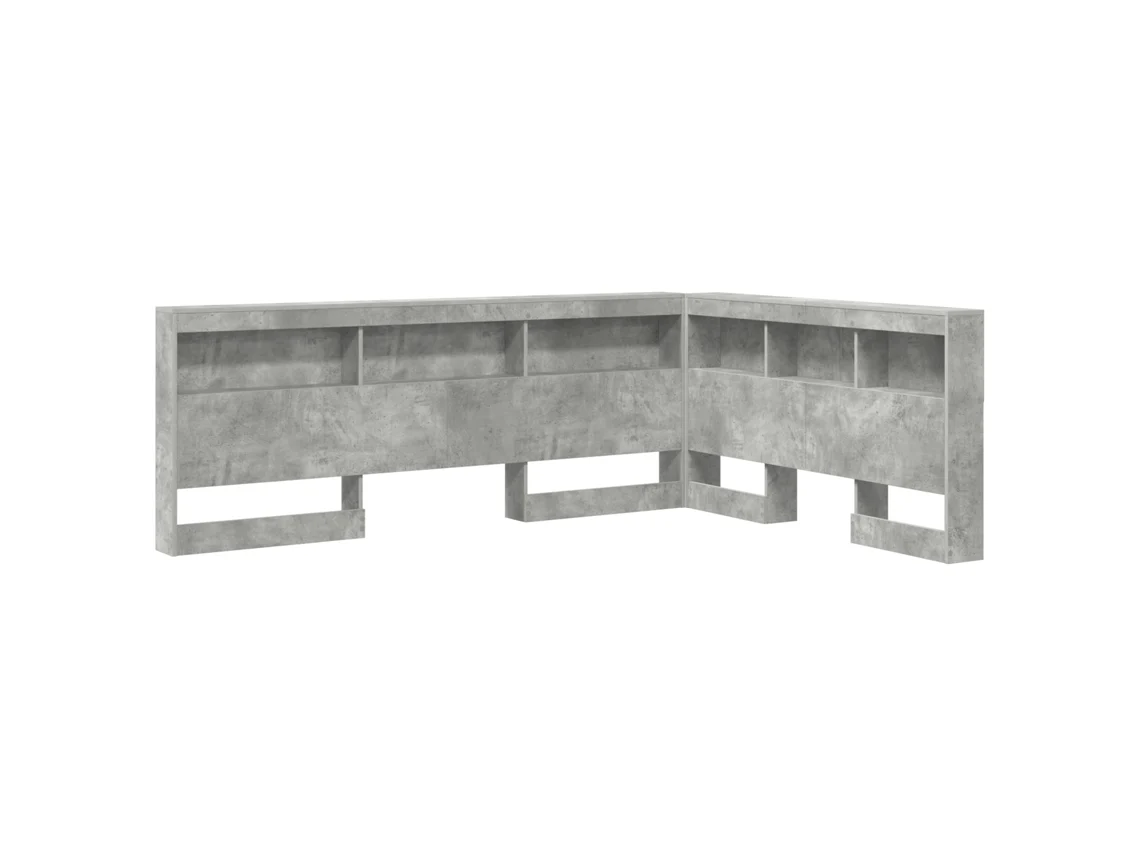 Conjunto 1 Cabeceira De Armazenamento Vidaxl Cinzento Madeira De Pinho Maciça (160 Cm)
