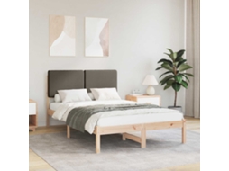 Vidaxl Estrutura De Cama Com Cabeceira Estofada Cinzento-acastanhado