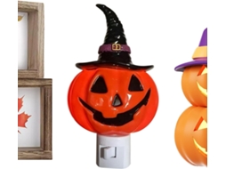 Luminária De Halloween Com Plugue Estatueta Decorativa Resina.