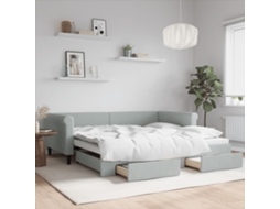 Daybed With Trundle, Daybeds With Trundles Vidaxl Cinzeto Veludo (100 X 200 Cm)