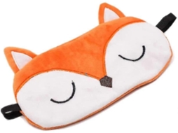 Máscara de Dormir de Raposa Fofa, Pelúcia Super Macia e Divertida para Viagem, Crianças, Meninas e Adultos AQUAFORGE (1 Unidade, Laranja)