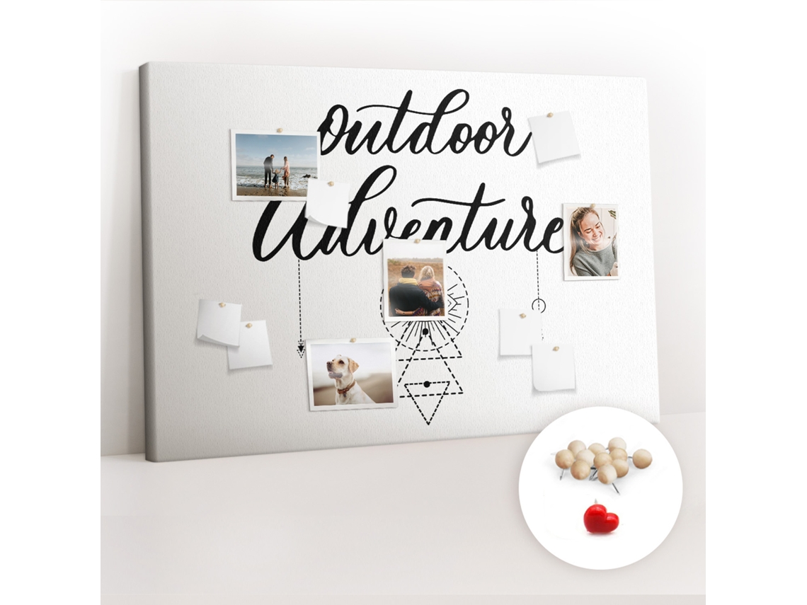 Quadro De Cortiça Aventura Fora De Casa Para O Escritório Espelharte (120x80 Cm)