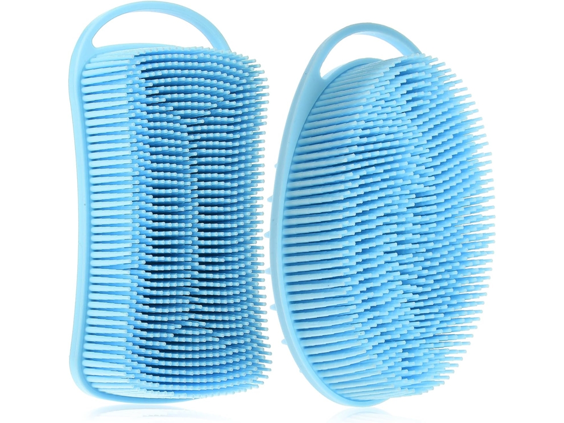 Conjunto De 2 Escovas Silicone Para O Corpo, Esfoliantes E Fáceis De Segurar