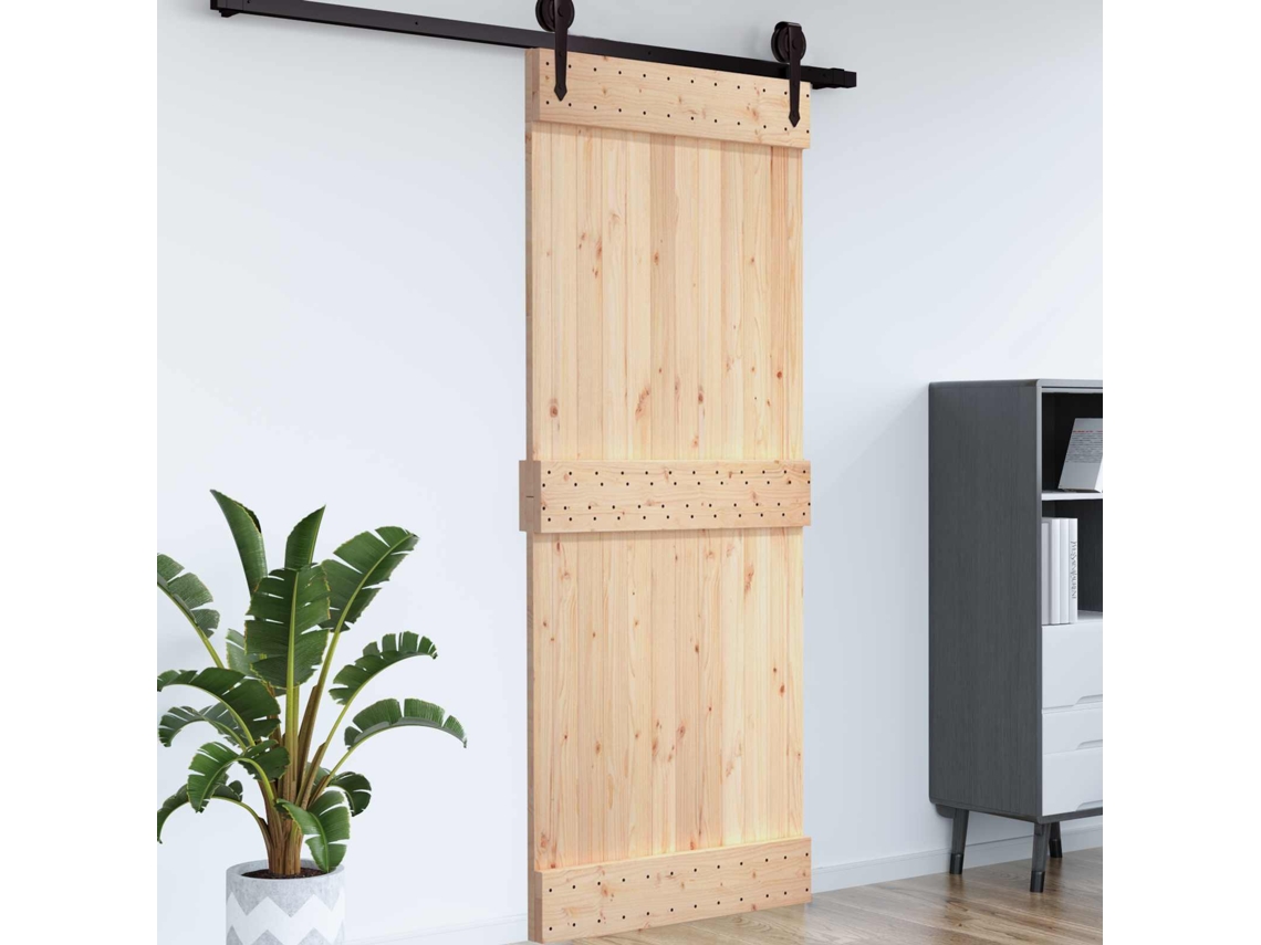 Vidaxl Porta Narvik 100 X 210 Cm Madeira De Pinus Sólida (não Tratada)