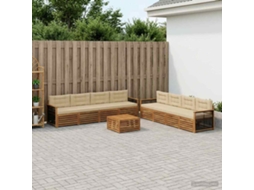 Vidaxl Conjunto De Sofás Para Exterior 9 Unid. Natural E Bege