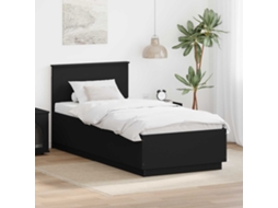 Vidaxl Estrutura Da Cama Preto 100 X 200 Cm Derivados De Madeira