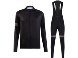 Jersey de Ciclismo para Inverno, Manga Longa, com Pantalones Bib, Algodão, S/MARCA