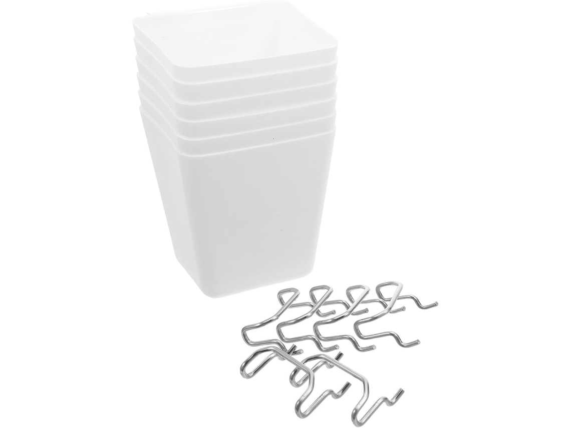 Kit De Prateleiras Modulares Com 6-caixas Brancas Perfuradas Ganchos, 1, 6cm De Espessura, Organizador De Ferramentas E