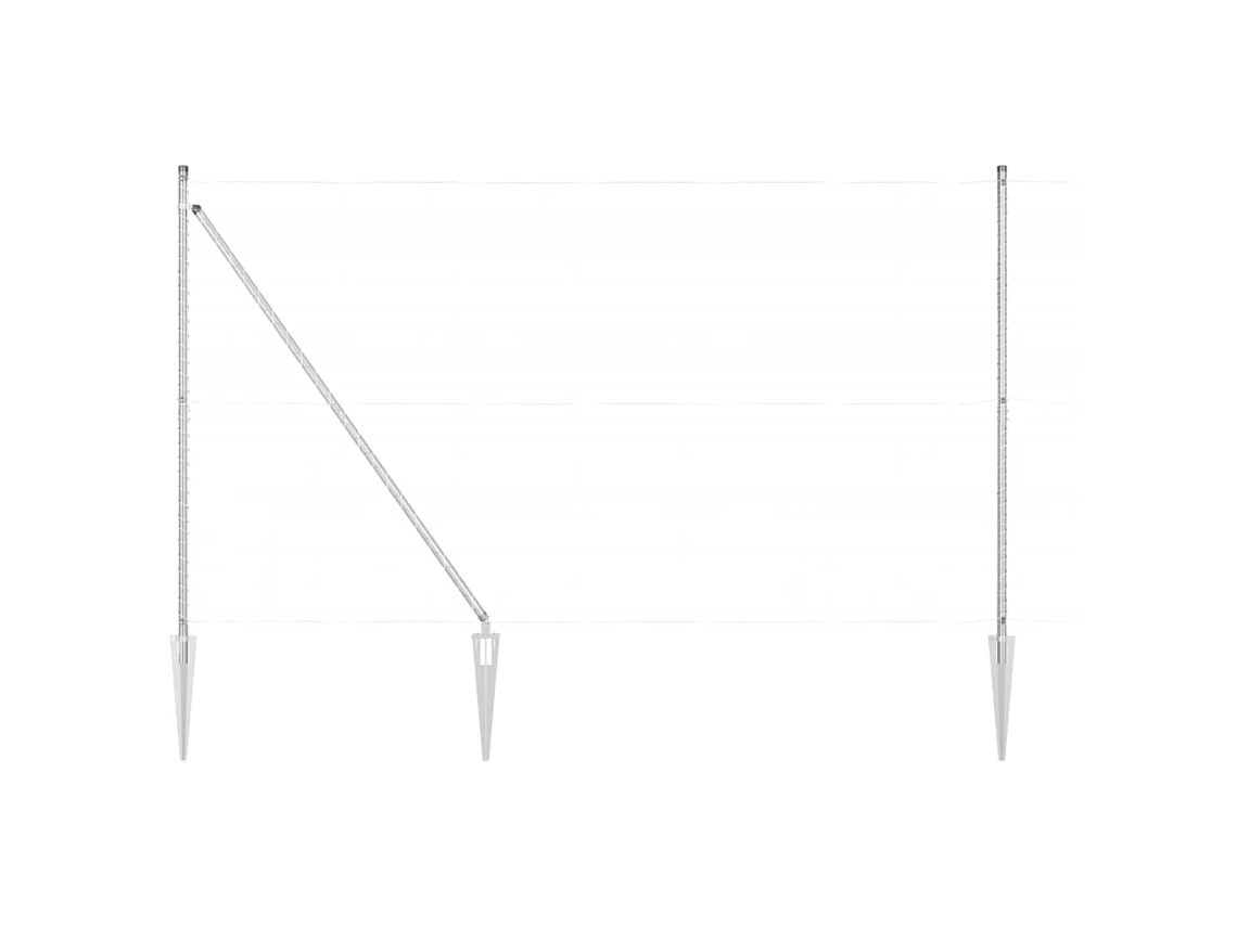 Conjunto 52 Prego De Solo Vidaxl Prateado Aço (170 Cm)