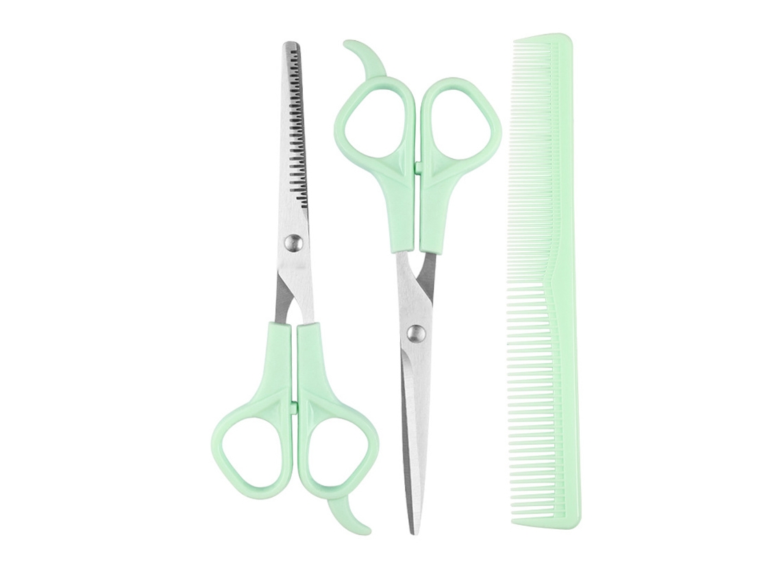 Kit Novo Estilo Tesoura para Cortar Cabelo Tesoura para Desbaste e Pente 3 Peças JEDBESETZT