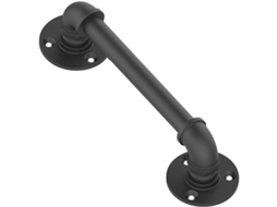 Mango De Porta Deslizante 30cm Preto Mate Porta De Granelheiro Retro Mango De Aço Resistente