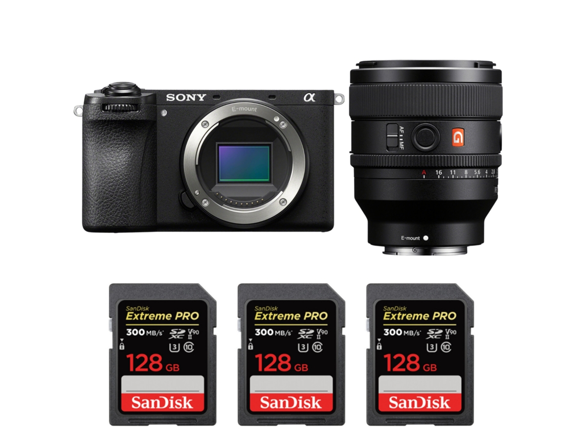 A6700 + Fe 50mm F/1.4 Gm + 3 Sandisk 128gb Uhs ii 300mb/s + Ebook “20 Dicas para Fotos Que Impressionam” SONY
