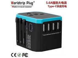 Adaptador De Viagem Universal Com Plugue Usb Tipo C Para Carregamento Rápido Na Parede E Adaptador Internacional Tipo C. Hengjian
