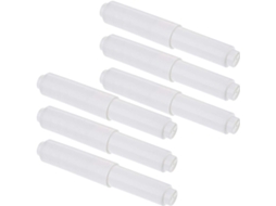 Magiclulu Conjunto De 6-suportes Para Papel Higiênico, Práticos E Flexíveis Em Abs Branco, Ideais Para Trocar O Papel