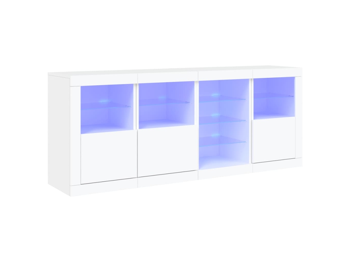 Aparador com luzes LED 164x37x67 cm Branco MAISON EXCLUSIVE