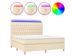 Box Spring Bed, Box Spring Beds Vidaxl Creme Tecido (180 X 200 Cm)