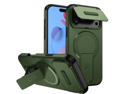 Capa Com Suporte Magsafe Para Iphone 17 Pro Max - Abertura Deslizante Com Proteção De Câmara